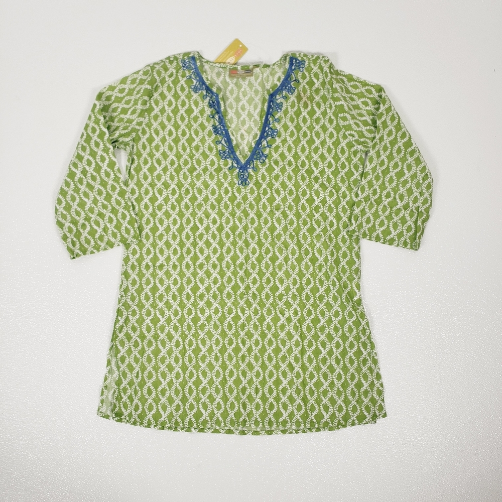 Rock Flower Paper Green Embroidered Top Sm…